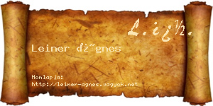 Leiner Ágnes névjegykártya